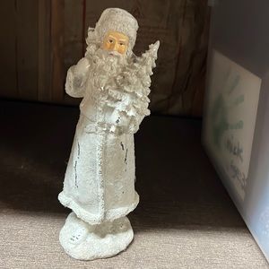 White Resin Sparkly Santa